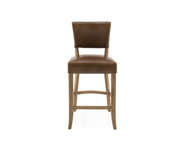 Duke Tan Brown Leather Bar Chair - Image 2
