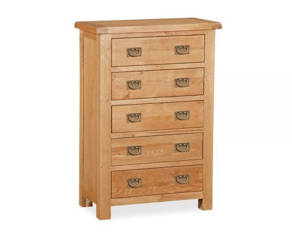 Ely Oak 5 Drawer Chest