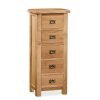 Ely Oak Tall Boy Chest Of Drawers