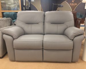 G Plan Seattle Grey Leather 2 Seater Sofa