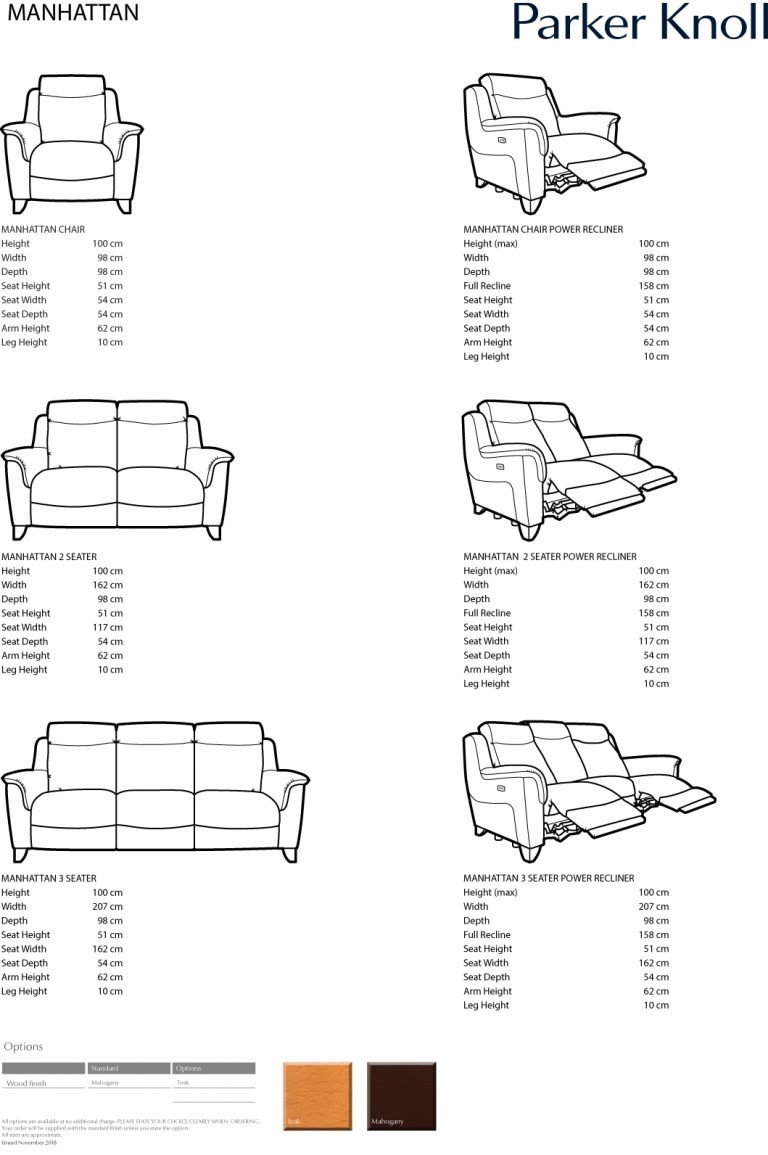 Parker Knoll Manhattan Leather 3 Seater Sofa