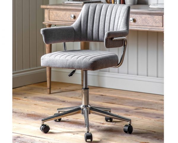 McIntyre Swivel Chair - Grey Fabric - Image 2
