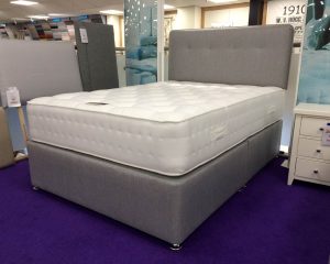 Double 4'6'' Relyon Pure Natural 1000 Pocket Sprung Divan Bed & Headboard