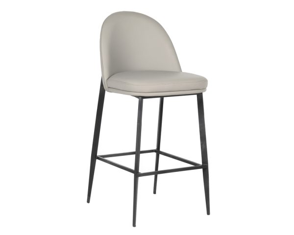 Valent Leather Bar Stool - Taupe