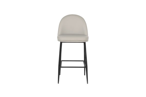 Valent Leather Bar Stool - Taupe - Image 2