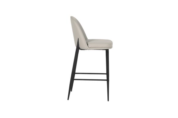 Valent Leather Bar Stool - Taupe - Image 3