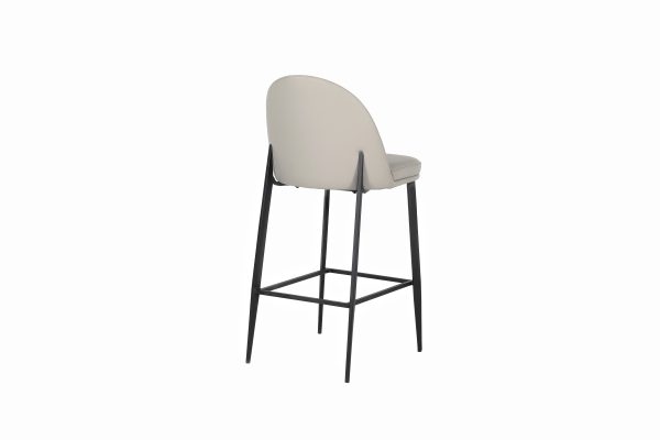 Valent Leather Bar Stool - Taupe - Image 4