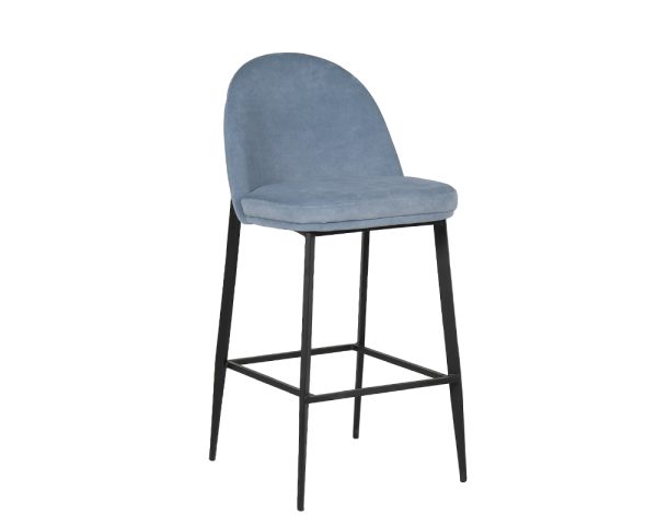 Valent Fabric Bar Stool - Blue Velvet