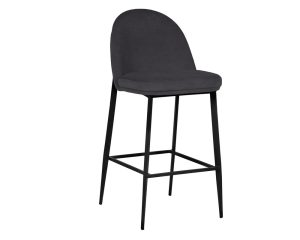 Valent Fabric Bar Stool - Dark Grey Velvet
