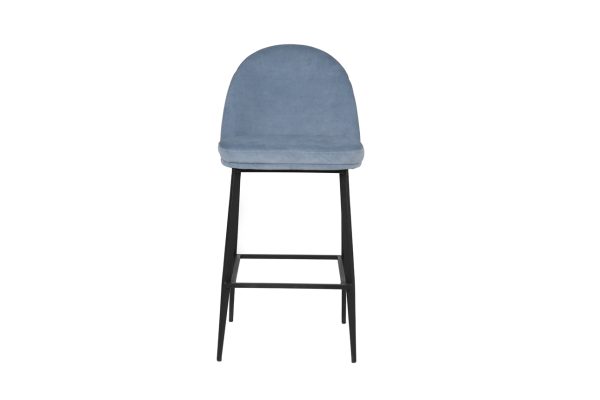 Valent Fabric Bar Stool - Blue Velvet - Image 2