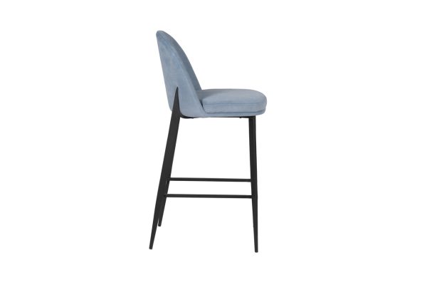 Valent Fabric Bar Stool - Blue Velvet - Image 3