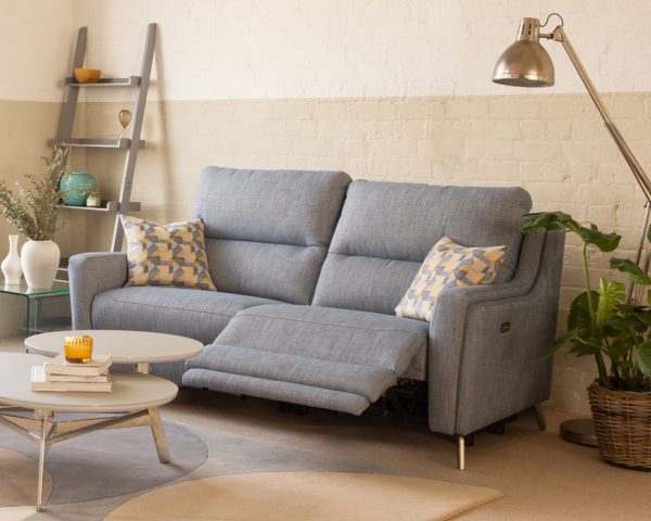 Parker Knoll Portland Fabric Large 2 Seater Power Recline Sofa - Hatton Denim