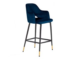 Brianna Stool - Velvet Navy Fabric