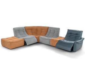 Calia Italia Foxtrot Relax Fabric & Leather Modular Corner Sofa