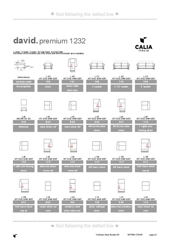 Calia David Spec. Sheet 2 of 3