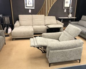 Calia David RHF 2.5 Seater With Electric Recliner & Chaise & Powered Reclining Chair