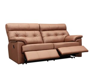 G Plan Laurie Leather 3 Seater Double Manual Recliner Sofa