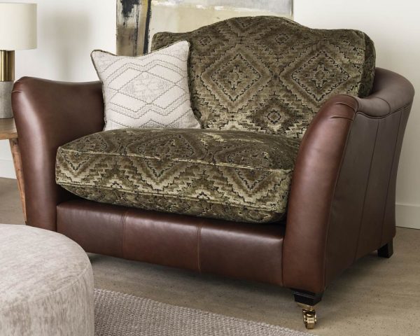 Parker-Knoll-Hariet Leather-&-Fabric Snuggler Armchair