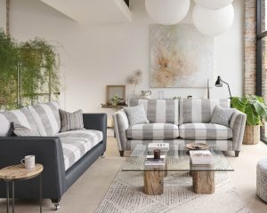 Parker Knoll Harlow Grand Sofa in Fabric & Leather Mix & Fabric Harlow Large 2 Seater Sofa