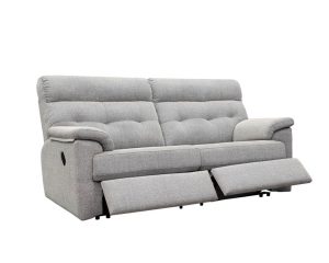 g plan laurie fabric 3 seater double manual recliner sofa