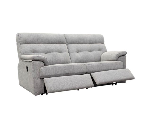 g plan laurie fabric 3 seater double manual recliner sofa