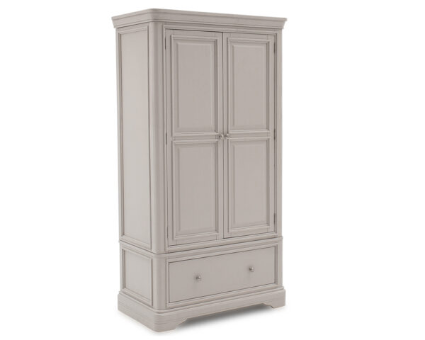 Mabel Taupe Wardrobe - 2 Door Angle