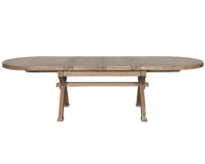 Windermere Oval X Leg Extending Dining Table - Grey Oiled Finish