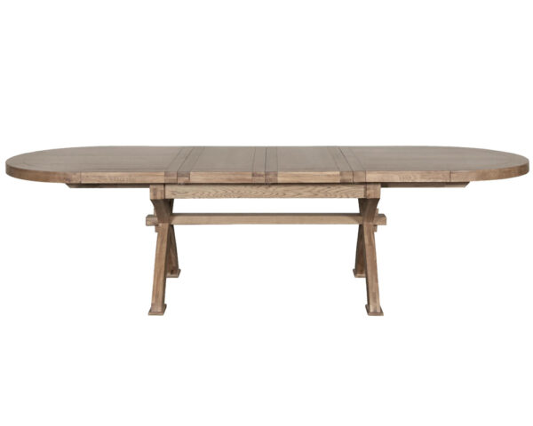 Windermere Oval X Leg Extending Dining Table - Grey Oiled Finish