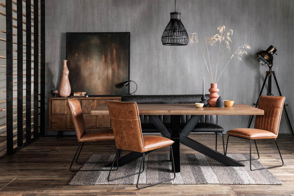 Alice Dining Chair - Tan PU Leather - Room View