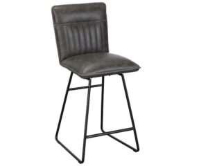 Alice Swivel Counter Top Stool - Grey PU Leather