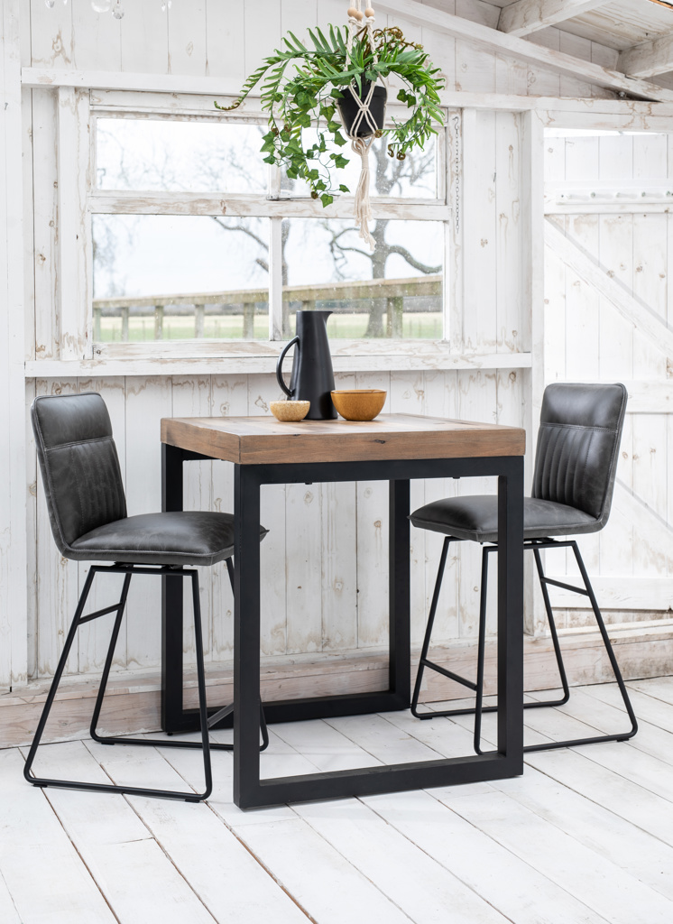 Alice Swivel Counter Top Stool - Grey PU Leather - Room View