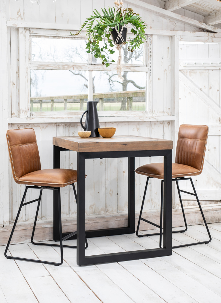 Alice Swivel Counter Top Stool - Tan PU Leather - Room View