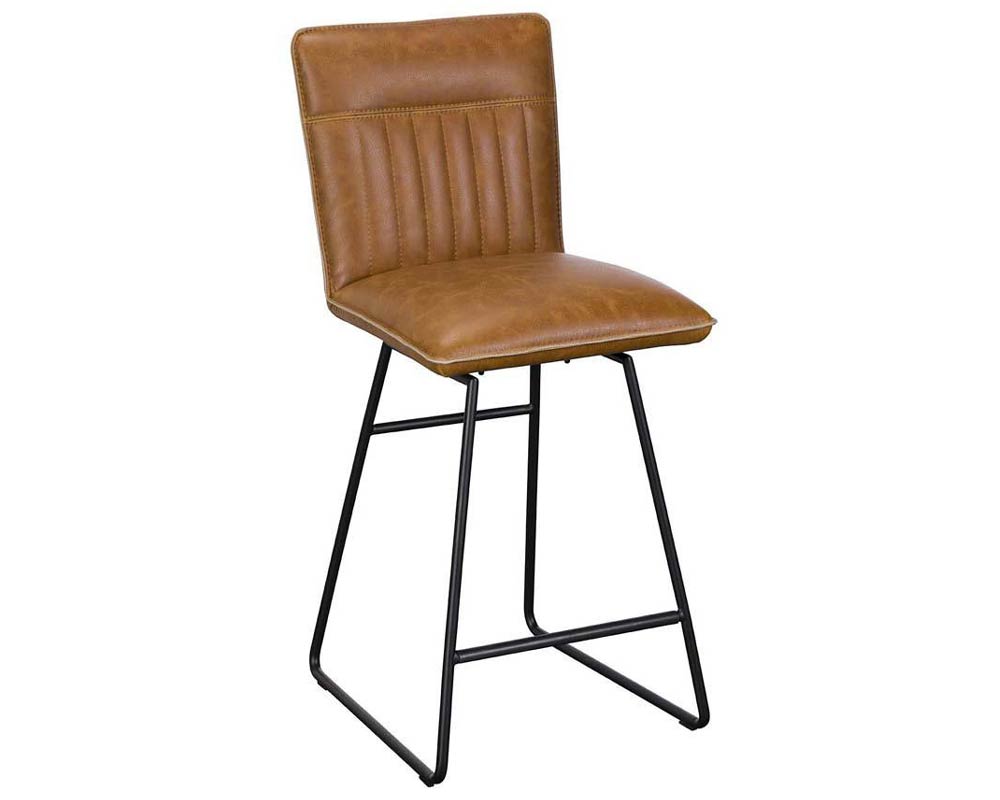 Alice Swivel Counter Top Stool - Tan PU Leather