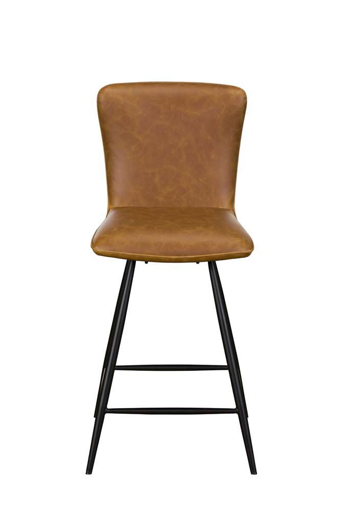Nella Swivel Counter Top Stool - Tan PU Leather - Image 4