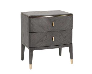 Diletta Ebony 2 Drawer Bedside Table