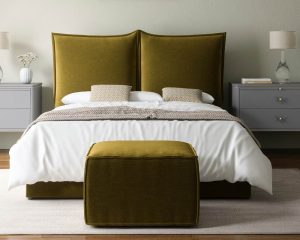Oxbridge Upholstered Manual Ottoman Bed Frame Bed Frame - Aston Sage Fabric