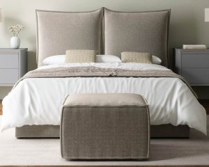 Oxbridge Upholstered Manual Ottoman Bed Frame Bed Frame - Aston Silver Fabric